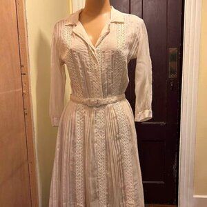 Vintage 1950s Sheer Cream colored Day Dress by Justin McCarty